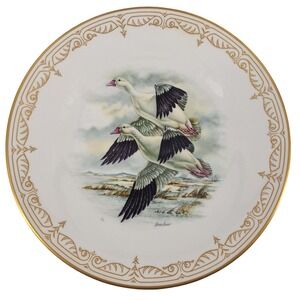 Edward Marshall Boehm Ross' Geese Water Bird Bone China Plate Gold Rim‎ England